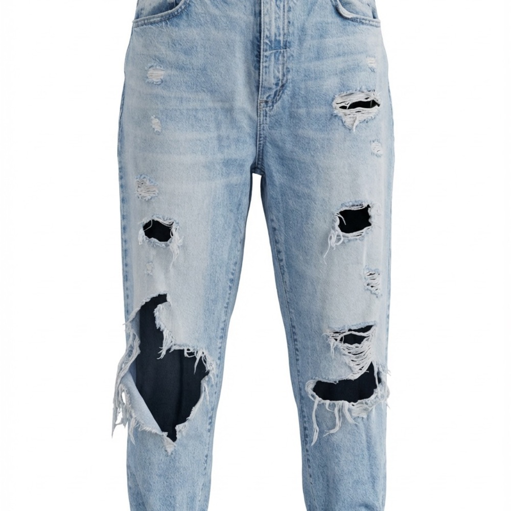 Garage Light Blue Distressed Boyfriend Jeans
